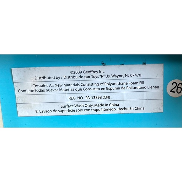 Geoffrey Toys R Us Blue Wooden Dollhouse Chaise Lounge Miniature Furniture 2009 - Picture 6 of 6